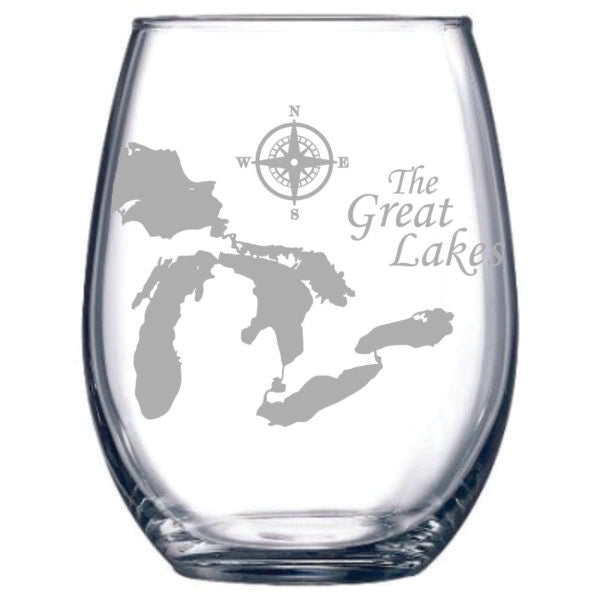 Great Lakes Stemless Wine Glass