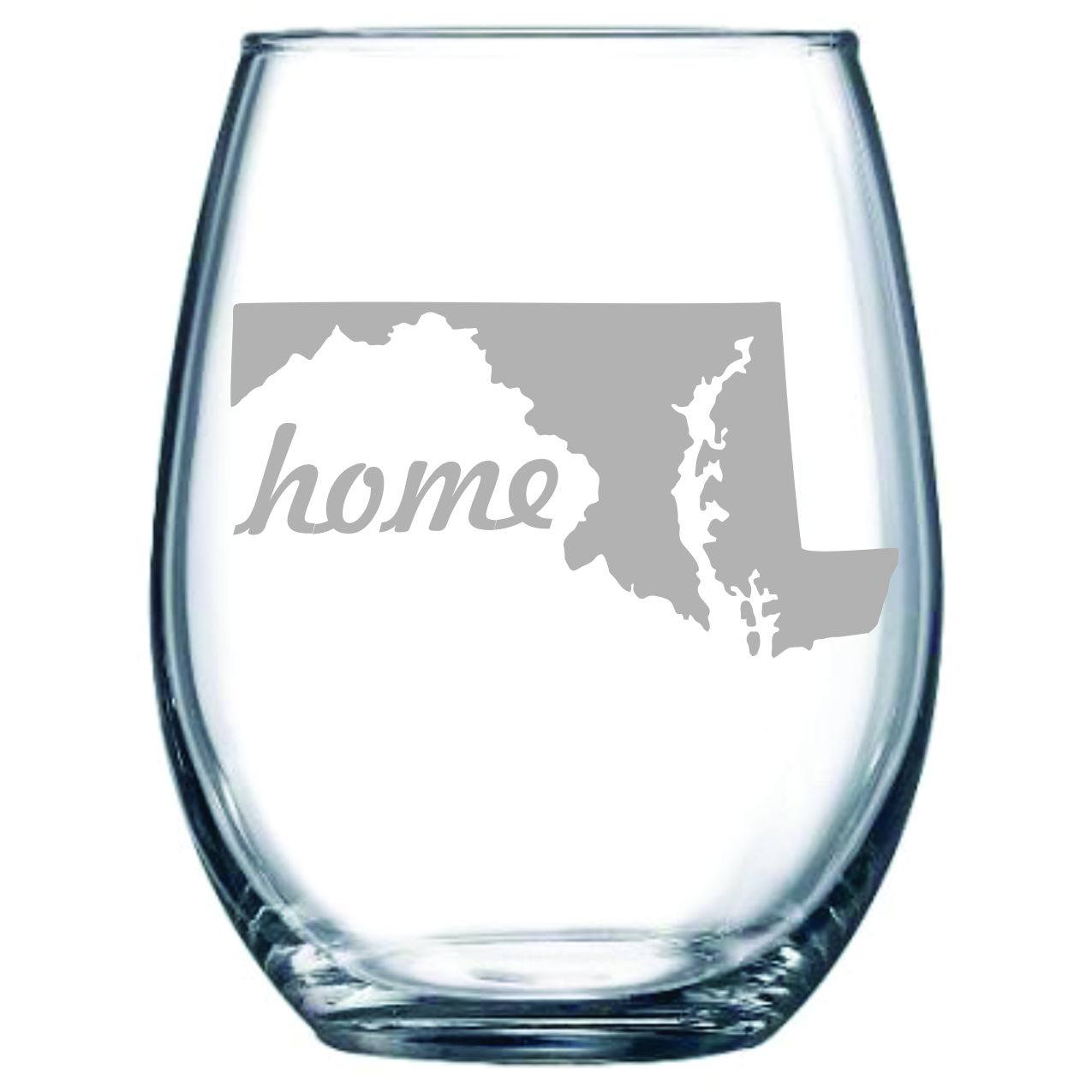 Maryland Home Stemless Wine Glass