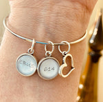 Columbus Area Code 614 Bangle Bracelet With Charms