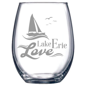 Lake Erie Love Stemless Wine Glass