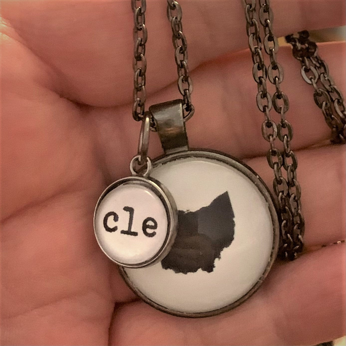 Ohio Necklace With CLE Dangle Charm